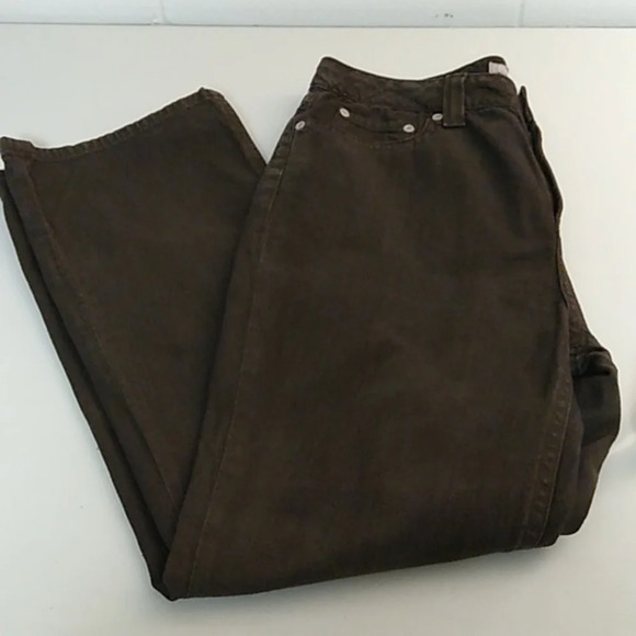 CHICO'S BROWN HIGH RISE STRAIGHT FLAT FRONT, BACK POCKETS COTTON DENIM JEANS - Picture 10 of 10